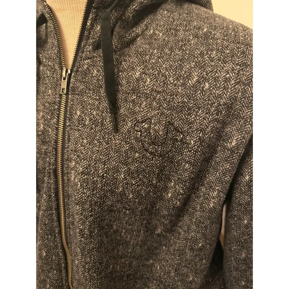 True Religion Men’s Gray Full Zip Hoodie Size 2XL